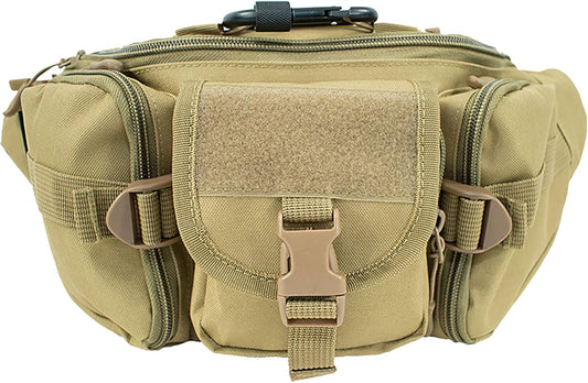 OSAGE RIVER Tactical Fanny Pack with 5 Compartments, 900D Waist Pack for Hiking, Fishing, Hunting, or Gym, Everyday Crossbody Belt Bag