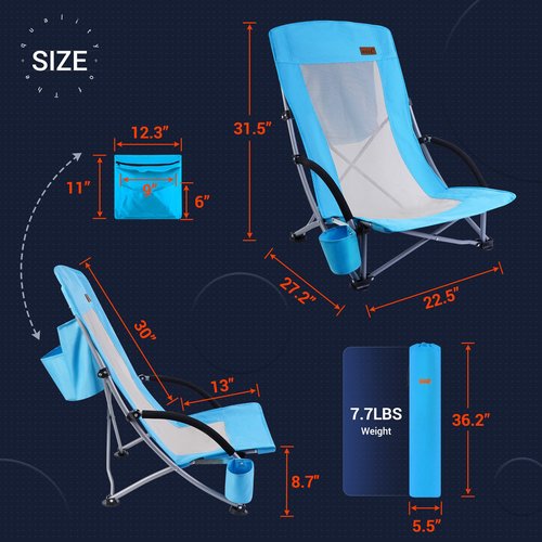 Nice C 2 Pack Hammock Camping Chair + High Back Beach Chair with Cooler