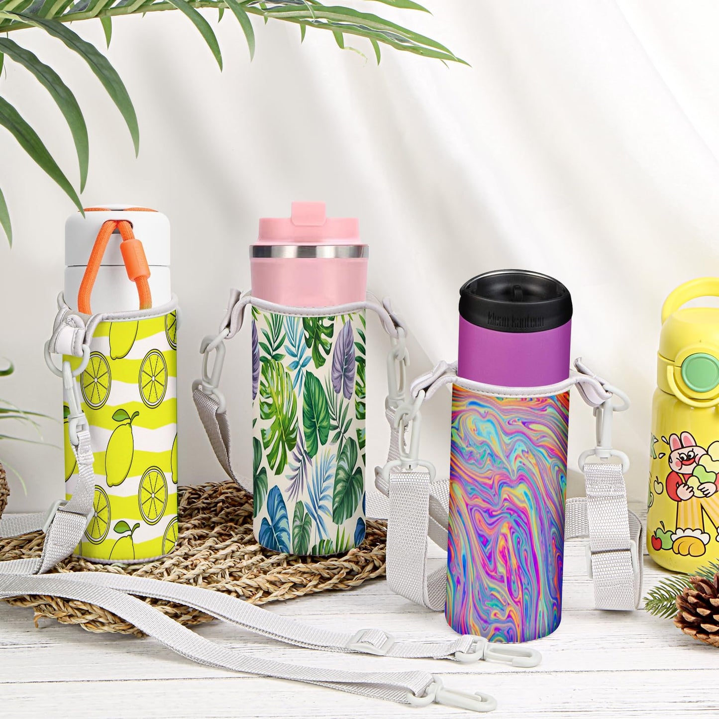 37PCS Sublimation Blanks Water Bottle Carriers Bag 26oz Insulated Neoprene Water Bottle Holder Sleeve Tumbler Blank Pouch Cover for 750ml with Adjustable Strap for Adult Kids