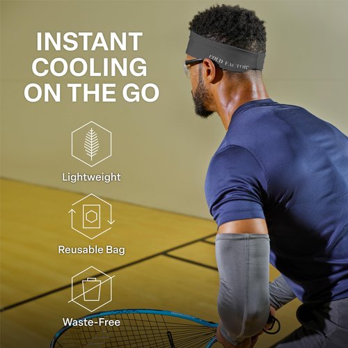 COLD FACTOR Instant Cooling Headband 3 Pack (Gray) | Advanced Chemical-Free Evaporative Cooling Technology |2+ Hours of Cooling | Ideal for Sports, Yoga, Outdoor Activities Like Hiking & Golf