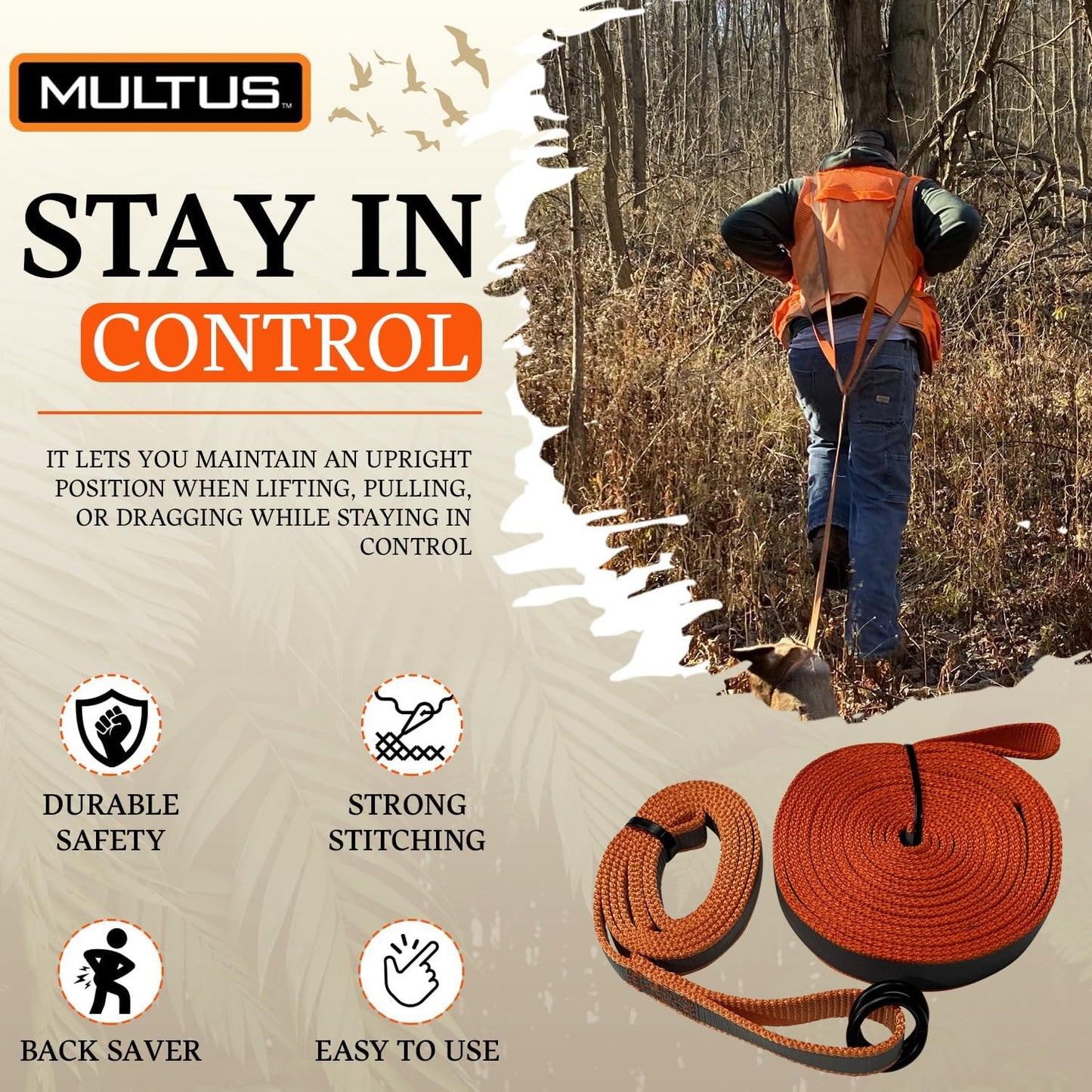 MULTUS Deer Drag Harness Quick and Easy to Use Hunting Gear for Deer Hunters