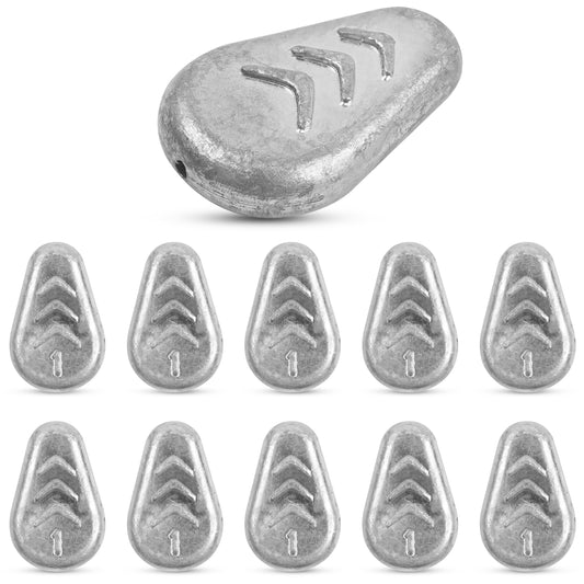 No Roll Sinker Fishing Weights,Flat Inline Sinkers Weights No Snag Slip Sinkers Saltwater Surf Fishing Weights Gear Tackle for Catfish Rig