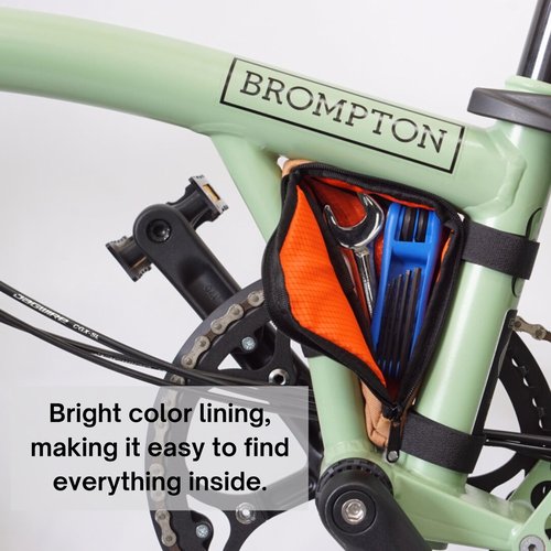 Vincita Boomerang Bag - Frame Bag for Brompton Bike - Bicycle Accessories (Black)