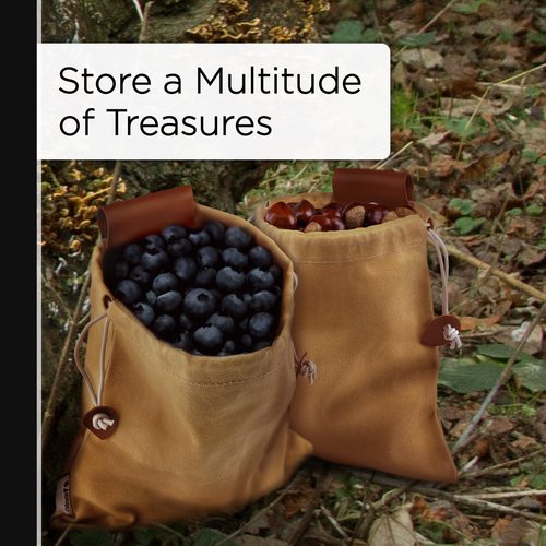 Wrenbury Mushroom Foraging Bag - Waxed Canvas Mushroom Forager Pouch - Foldable Bags for Hunting and Forage Gifts - 8.75”
