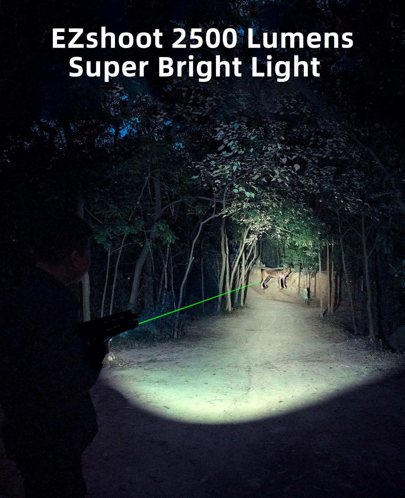 EZshoot 2500 Lumens Rifle Laser Light Combo Compatible with M-Rail, Rechargeable Ar Light Laser Combo with Magnetic Remote Switch, Tactical Rifle Flashlight with Strobe Mode for Home Defense, Hunting