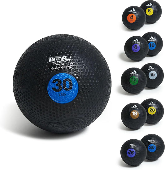 Aeromat Extreme Elite Medicine Balls for Exercise - 10" Diameter Workout Ball, Weighted Balls for Exercise, Weight Ball, Color-Coded Med Balls