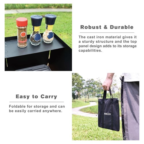 WINKIZA Camping Stove Windscreen Outdoor Foldable Gas Stove Windshield, Camping Wind Blocker with a Storage Bag for Butane Stoves, Propane Stoves, Camping, Hiking, Picnic, Cooking (Stove Not Included)