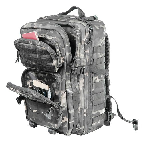 BeigeSwan 35L Capacity Military Tactical Backpack Large Army 3 Day Assault Pack Molle Bag Backpacks Laptop Backpack for Men (Black Camo)