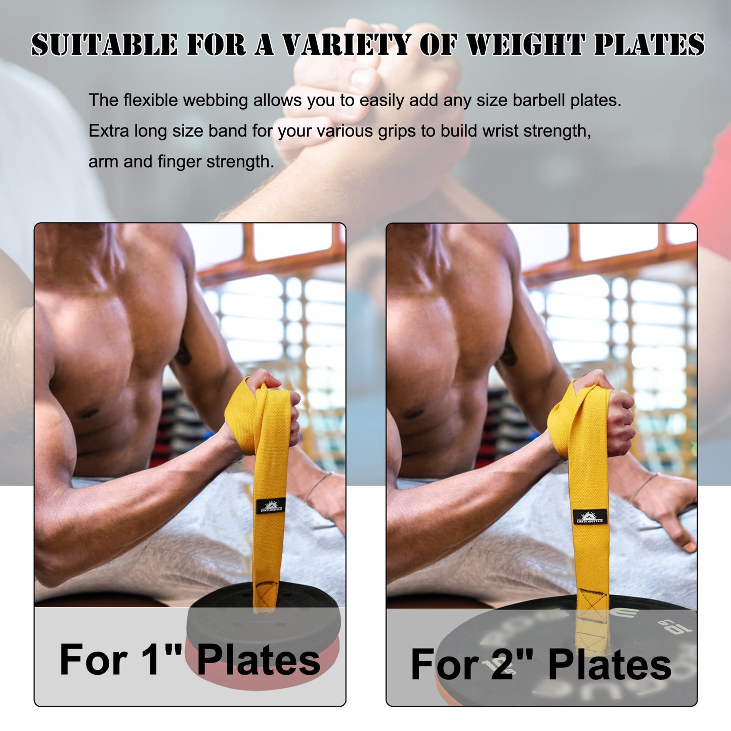 Arm Wrestling Training Loading Strap for Barbells, Arm Finger Wrist Exerciser Strengthener, Forearm Muscle Strength Workouts Tools, Suitable for Home and Gym Training