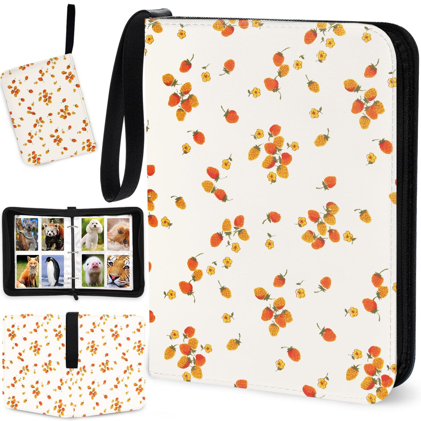 400 Pockets Card Binder, 4-Pocket Trading Card Binder Album Holder Storage Book for Game Cards with 50 Removeable Sleeves, Ideal Baseball Binder Fit 400 Cards, Gift for Kids Adults