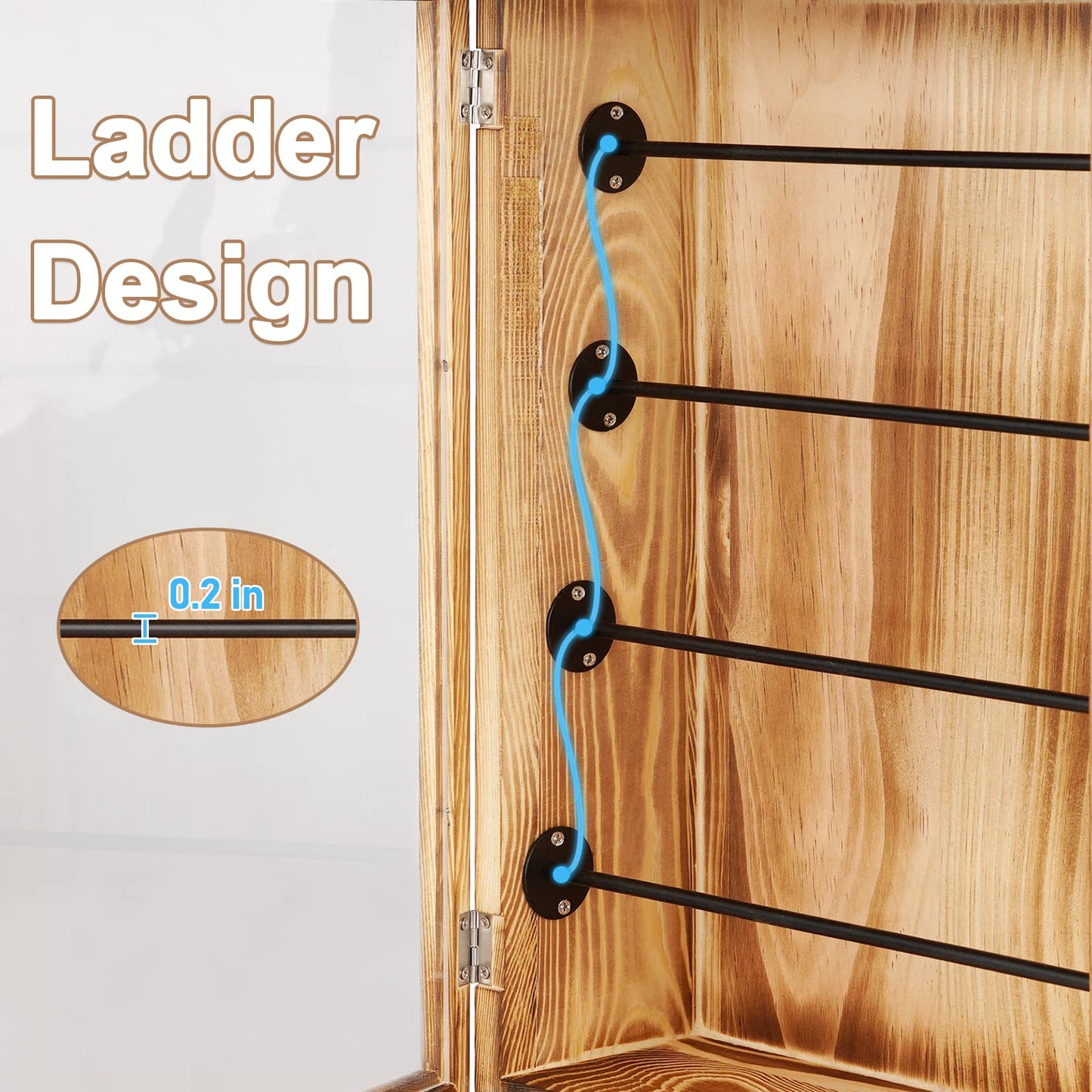 Ibnotuiy Fishing Lures Storage Display Case Wall Cabinet Tackle Box Organizer Fishing Gifts for Men with Door and Lockable for Study Room, Collection Room, Office, Garage