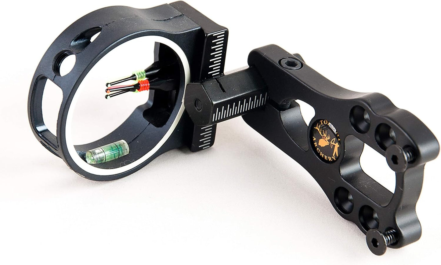 TOPOINT 3-Pin Bow Sight - Durable Fiber & Brass Pins, Right/Left Hand Compatible