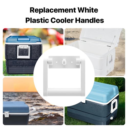 Cooler Handle and Screws,Replacement White Plastic Handles,Cooler Handle Replacement Parts