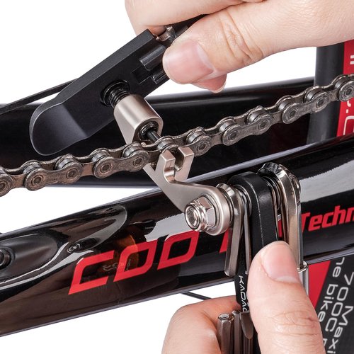 Bike Multitool - Bike Chain Tool/Torx/Hex/Screwdriver - Bicycle Multitool Kit Compact and Lightweight Repair Tools for Road and Mountain Bikes (Black)
