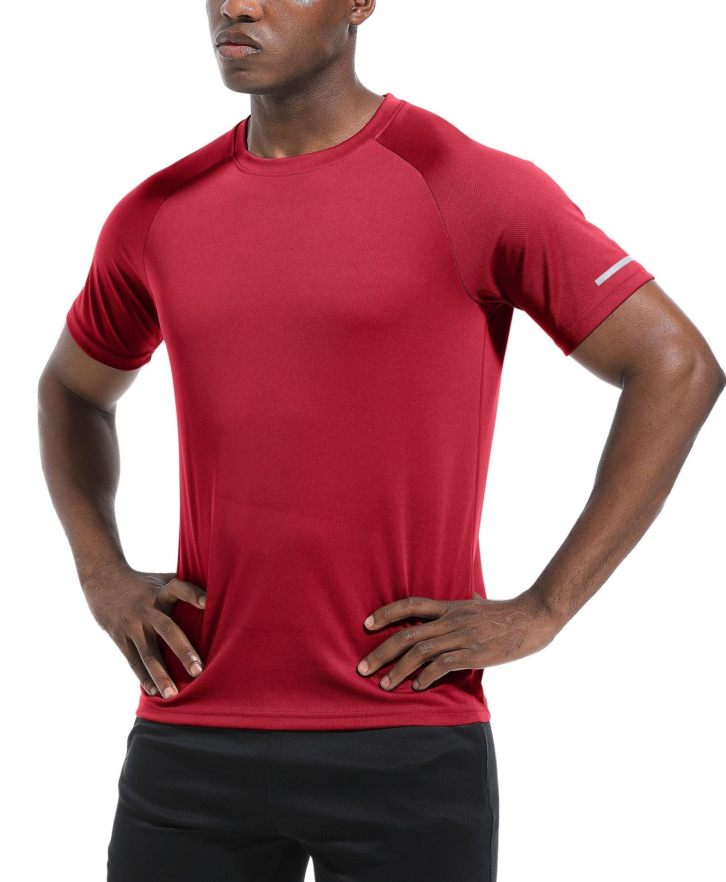 Boyzn 5 Pack Workout Shirts for Men, Dry Fit Moisture Wicking Crew Neck T-Shirts, Athletic Running Gym Workout Short Sleeve T Shirts for Men 5P08-L