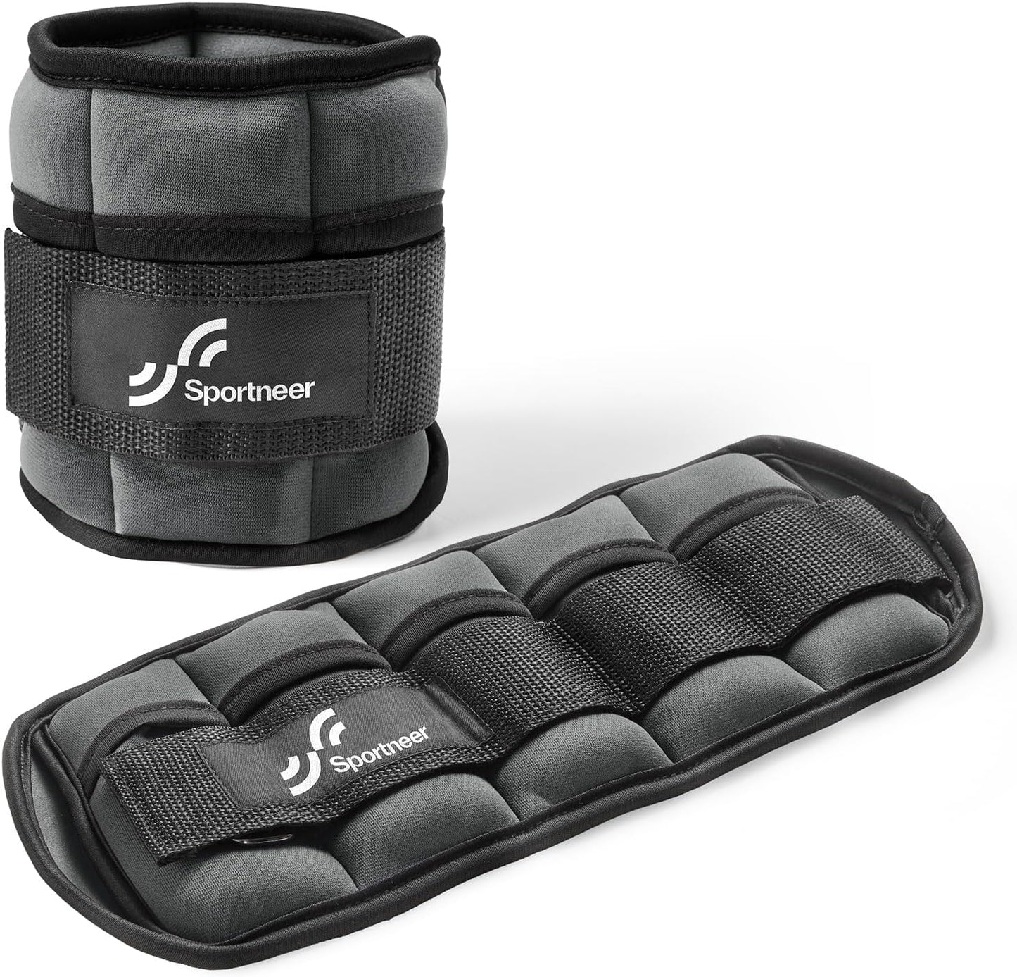 Sportneer Adjustable Ankle Weights 1 Pair 2 4 6 8 10 Lbs Leg Weight Straps for Women Men, Weighted Ankle Weights Set for Gym,Fitness, Workout,Walking, Jogging,1-5 lbs Each Ankle, 1 Pair 2-10 lbs
