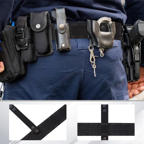 Senlleo 1.75" Tactical Duty Belt - Police/Military MOLLE Battle Belt with 4 Interchangeable Buckles - Heavy Duty Nylon Webbing for Men, Husband(Large)