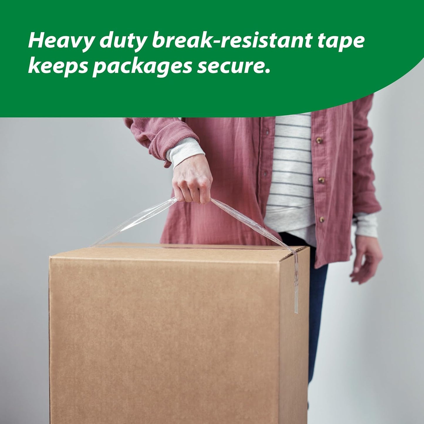Duck HD Clear Packing Tape with Dispensers - 6 Rolls of Strong Heavy Duty Packing Tape for Shipping and Moving, Boxes and Packaging - 1.88 In. x 22.2 Yards - 1.5" Core - Clear (287732)