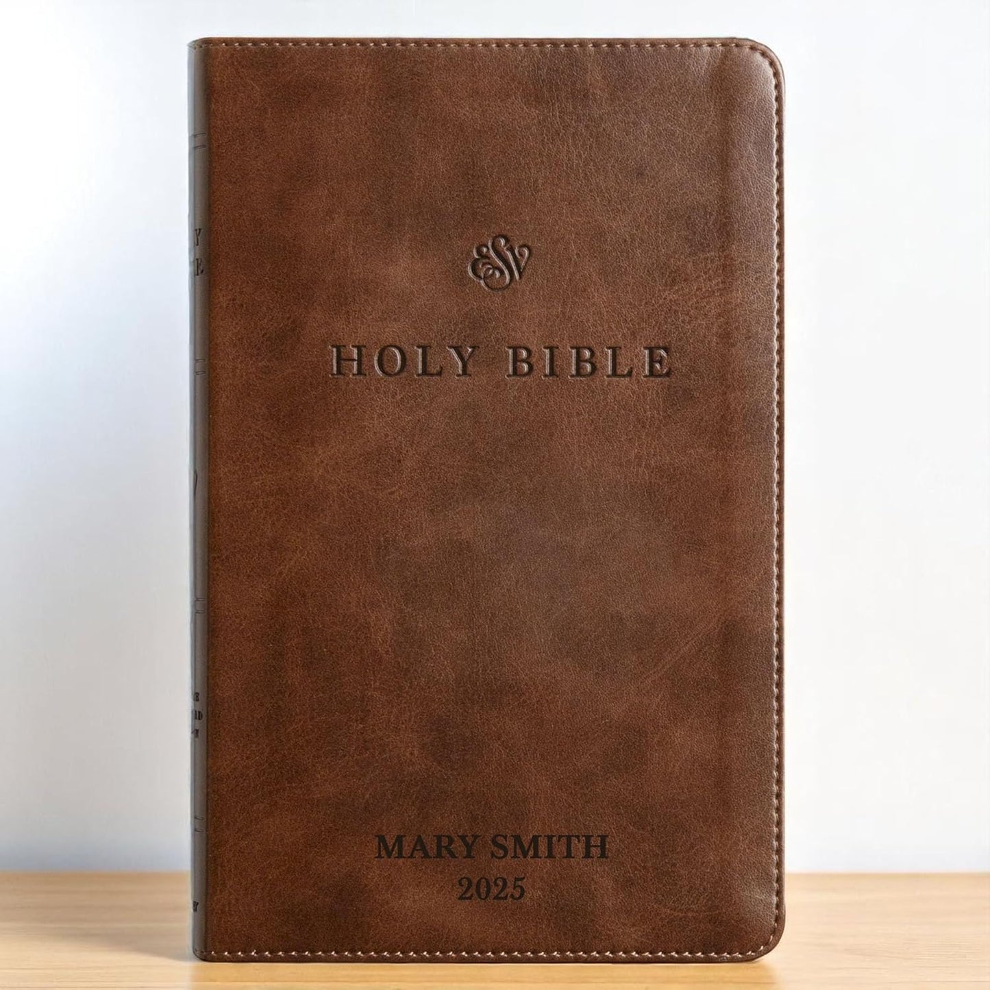 Custom Personalized Pink ESV Bible | Small Text | Blush Pink Engraved Name | Faux Leather Premium Church Bible | English Standard Version Translation with Lay Flat Design
