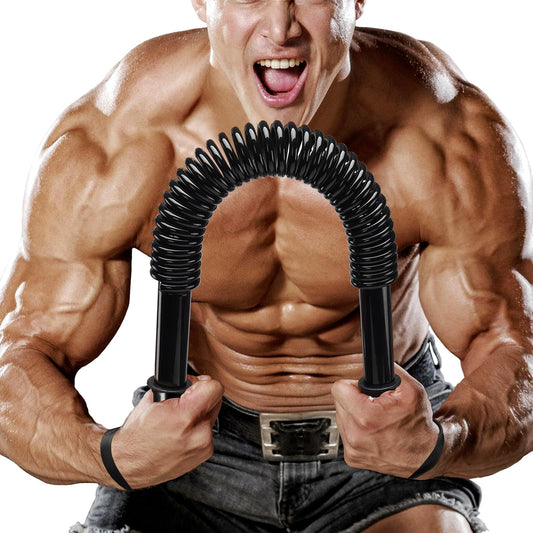 JAOTREL Power Twister Bar, Upper Body Strength Training Bar, Heavy Duty Arm Builder for Chest Shoulder Forearm Bicep and Arm Strengthening Workout Equipment (66, Pounds)