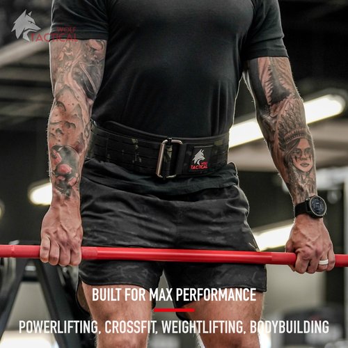 WOLF TACTICAL Weight Lifting Belt – Weight Belt for Men, Powerlifting, Deadlift, Squats, Workout Belt Gym Belts for Men (Medium, Black Camo)
