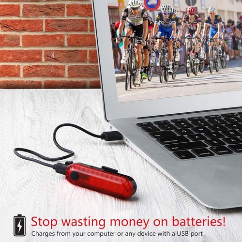 Bike Tail Light Rechargeable 2 Pack, Rear Red Bike Light for Night Riding, Back Bicycle Taillights with Great Battery Life, Easy to Install On Any Bike Trailer or Helmet