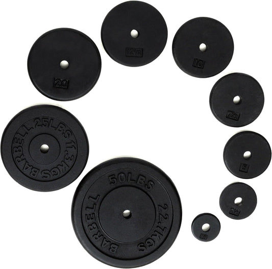 Ader Standard 1" Hole Cast Iron Weight Plate-Black