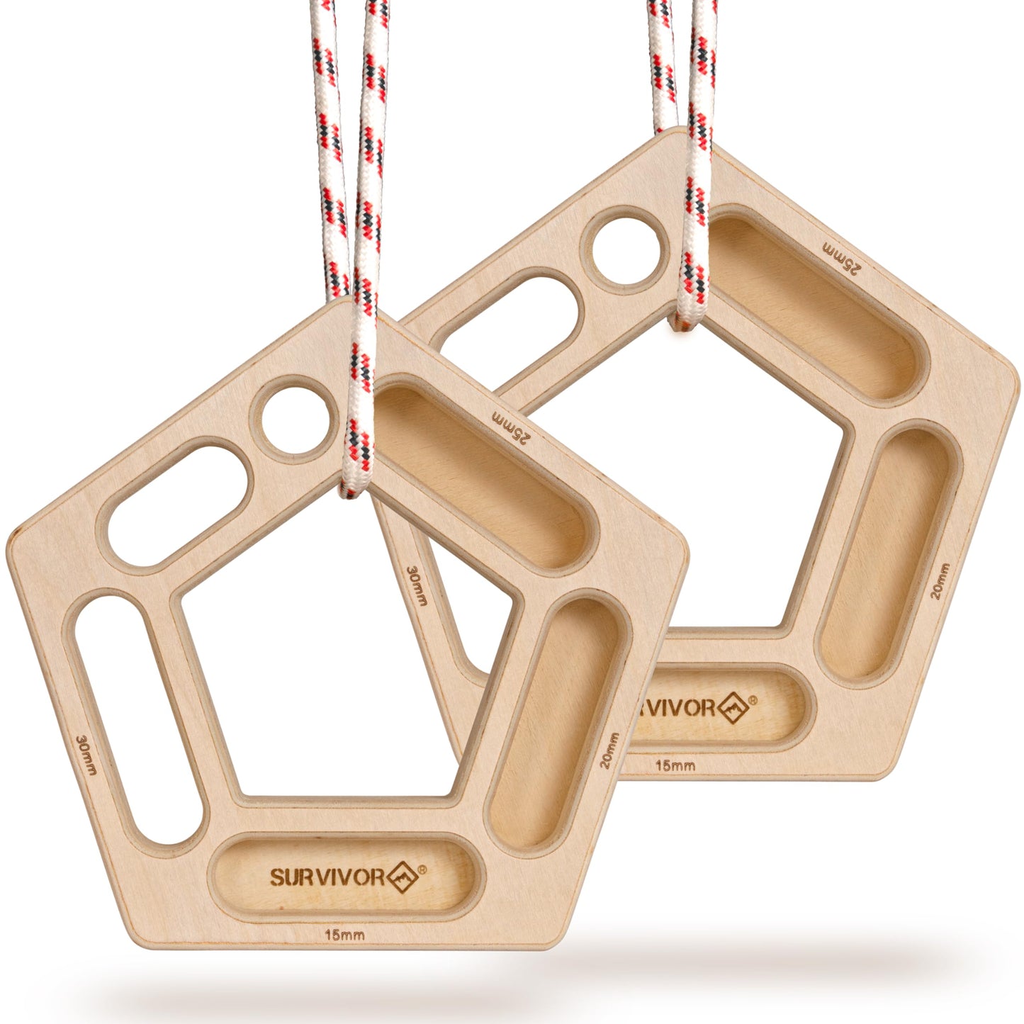 SURVIVOR Hangboard - Rock Climbing & Bouldering Training Board - Fingerboard for Hanging & Climbing Practice - Pull Up Holds for Increased Finger & Forearm Grip Strength (Pentaboard+)