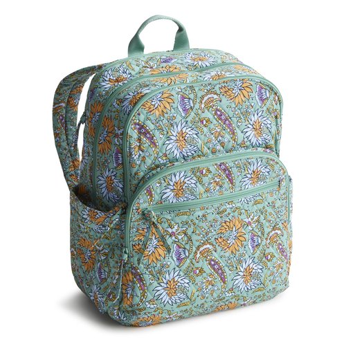 Vera Bradley Large Bancroft Backpack-Premium Cotton, Gemstone Paisley