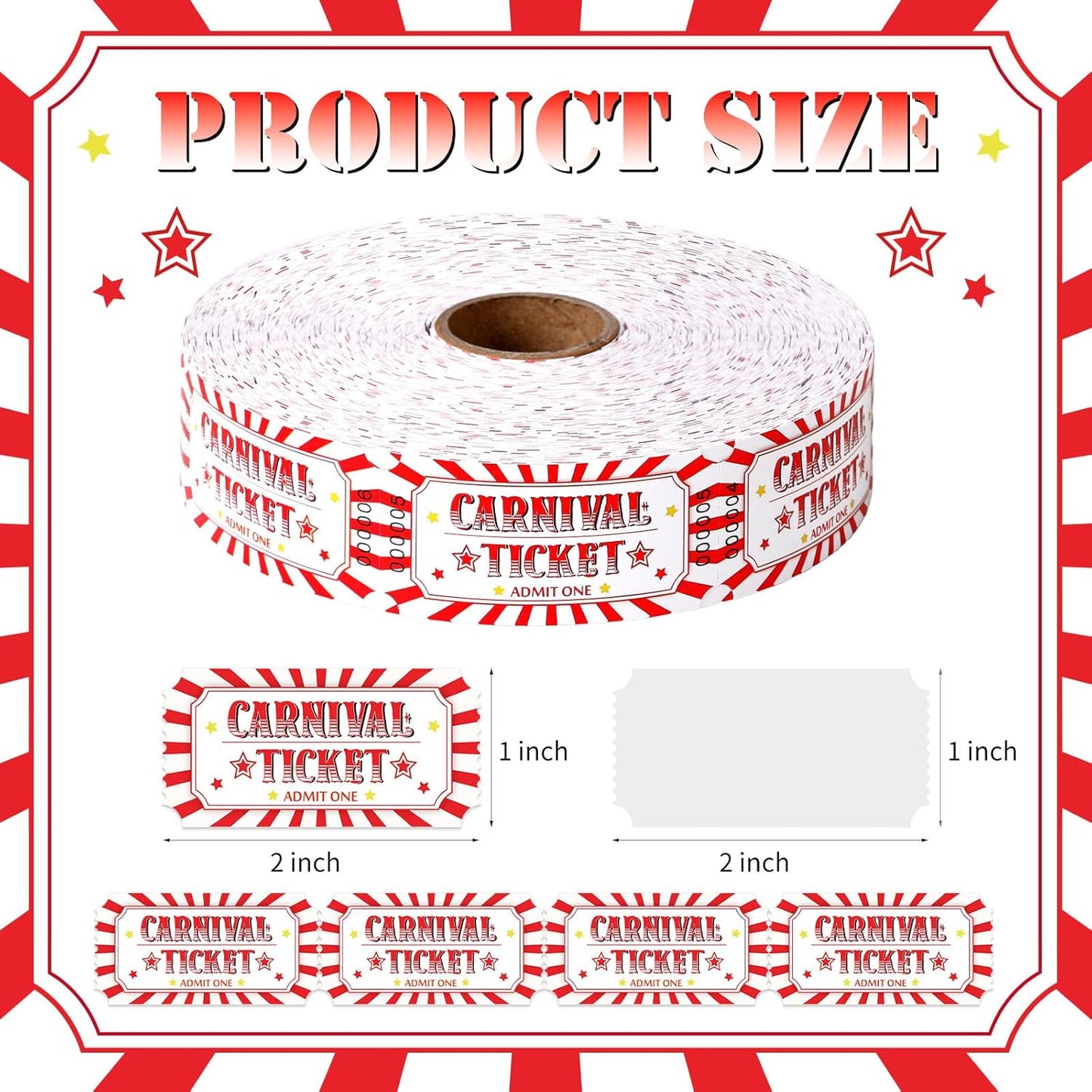 1000 Pcs Drink Ticket Single Raffle Tickets Roll Cocktail Design Free Drink Ticket for Events Wedding Work Formal Parties Leisure Class Reward