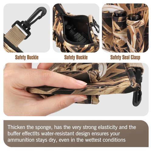 Volein Waders Shell Holder with 24 Loops and 1 Big Pocket, Camo Wader Shell Clip for Hunting, Camo