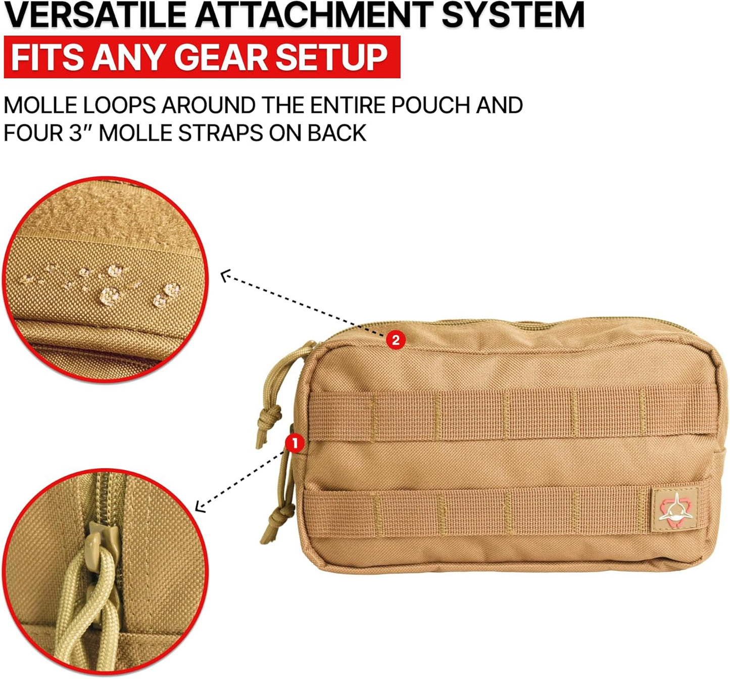 Horizontal Zippered Multi-Purpose Molle Admin Pouch Utility EDC Tool Gear Gadget Waist Bag Organizer