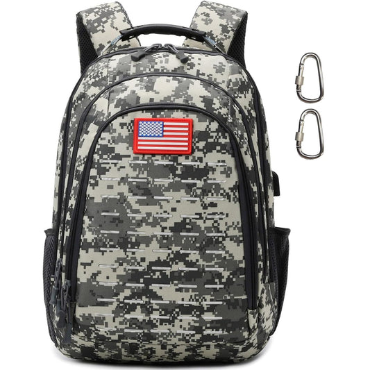 inchzx 40L Tactical Backpack Molle Backpack,Military Camo Backpack Army Bookbag Daypack W/USB Port & Reflective Strip For Hiking Camping Hunting