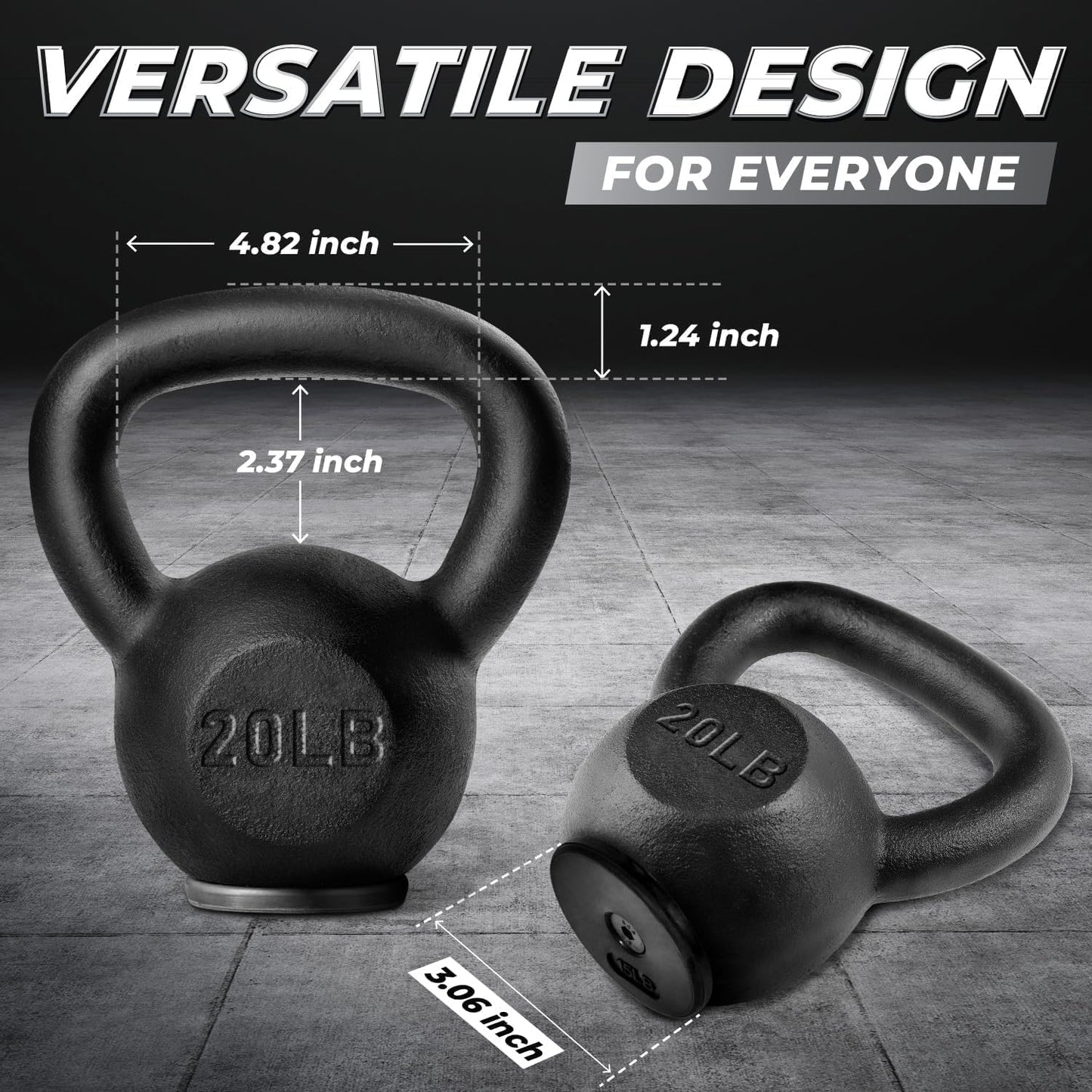 Yes4All 5-80 lbs Cast Iron Kettlebell for Dumbbell Weights Exercises, Gym, Full Body Home Workout Equipment, Push up, Grip and Strength Training