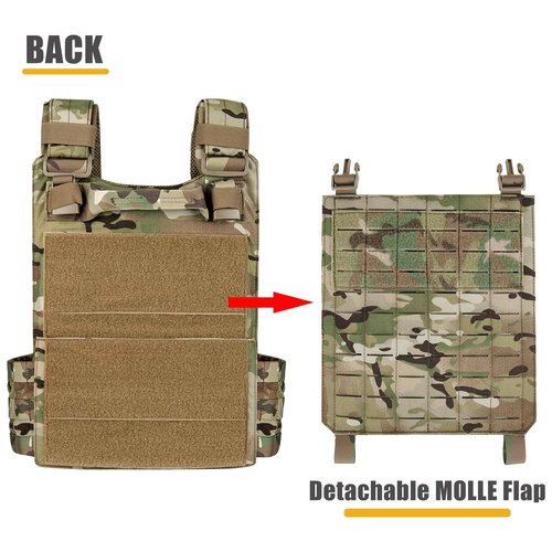 PETAC GEAR Laser-Cutting Vest for Men Cosplay — Quick Release Modular Lightweight MOLLE Weighted Training Vests. (MC)