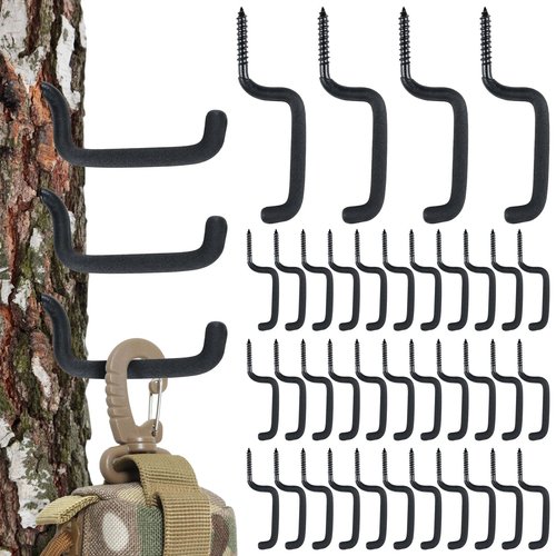 Dyreps Screw in Tree Steps Bow Hooks, 40Pcs Bow Hangers for Hunting, Bow Hooks Bow Hangers for Tree Stand, Archery Bow Tree Stand Accessories Gear Holder for Outdoor Hunting Sports