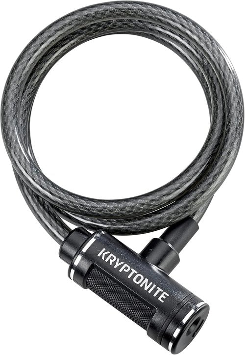 Kryptonite Bike Lock Cable, 6ft. x 12mm Braided Steel Cable Anti-Theft Security Bicycle Lock with Keys for Outdoor Equipment, Bicycles, Scooters, Fence, Gate,Black