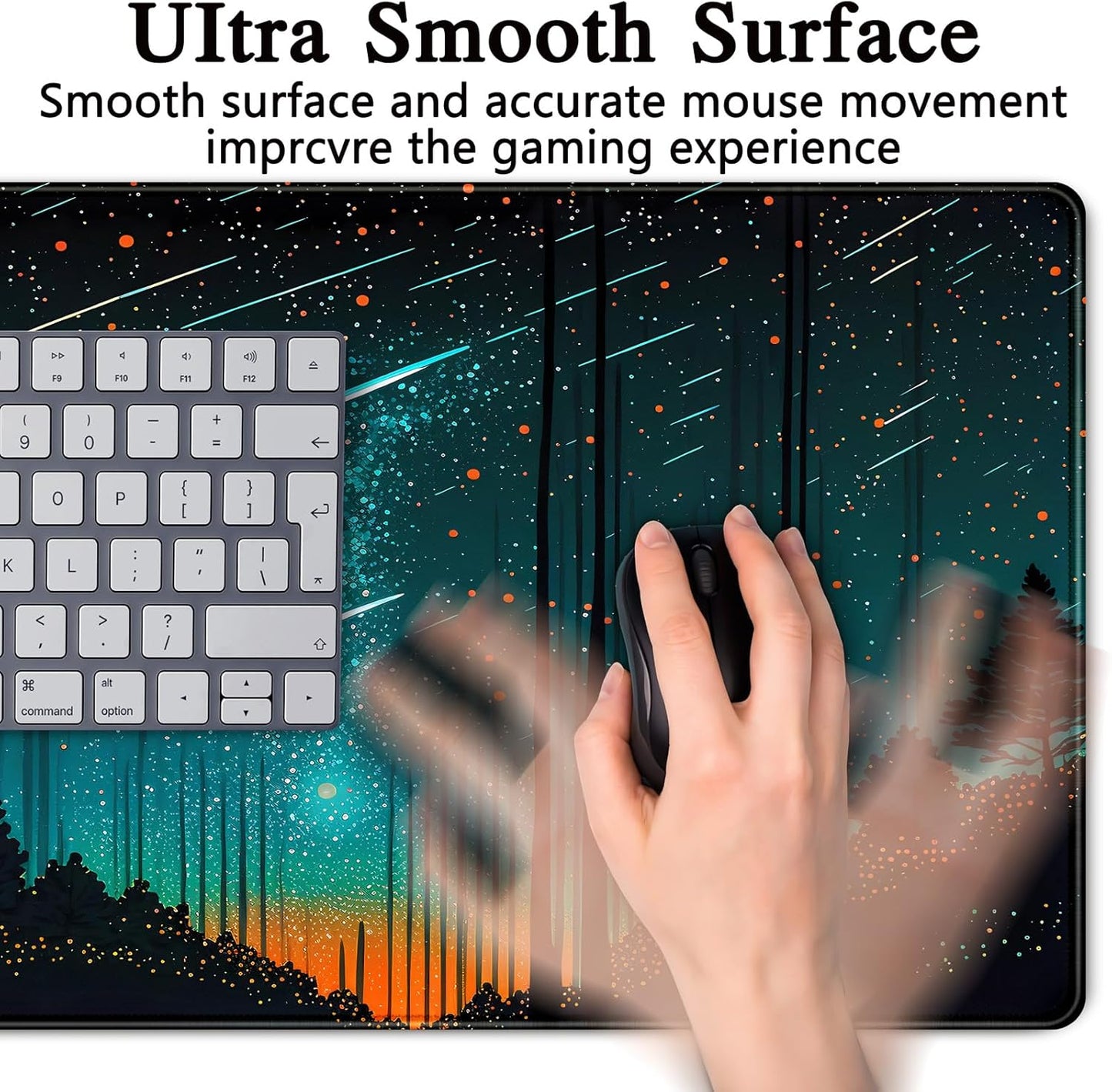 Japanese Desk Mat Riverside Full Moon Desk Pad Black Red Large Mouse Pad Gaming Mousepad Extended XXL Keyboard Pad 31.5 x 15.7 in Laptop Computer Mouse Keyboard Mat for Office Desk Decor