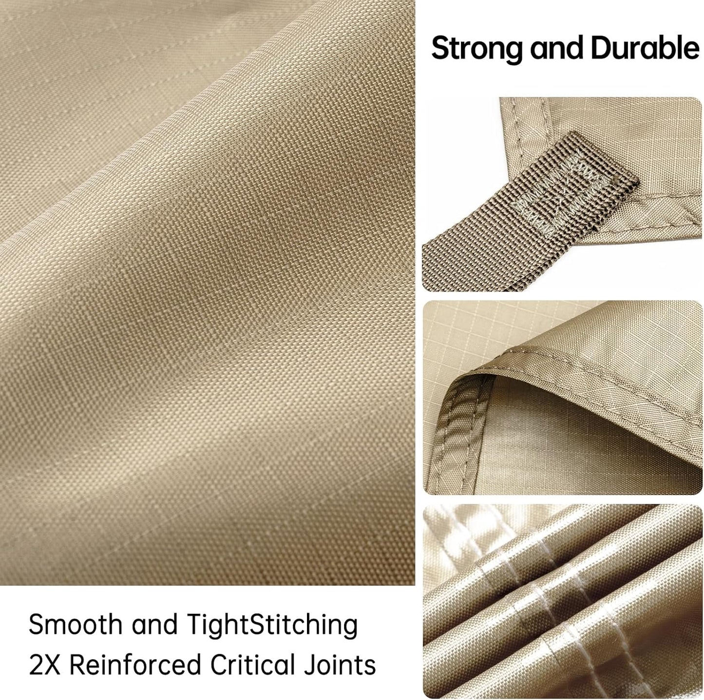 FREE SOLDIER Waterproof Portable Tarp Multifunctional Outdoor Camping Traveling Awning Backpacking Tarp Shelter Rain (Brown 10×10.5ft)