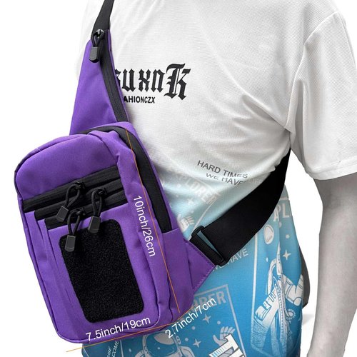 VTACOUTV Concealed Carry Gun Bag for Handguns, Tactical Sling Bag for Men CCW Shoulder Crossbody Bag Chest Pack Range Bags with Holster for Travel Sports Hiking(Black)