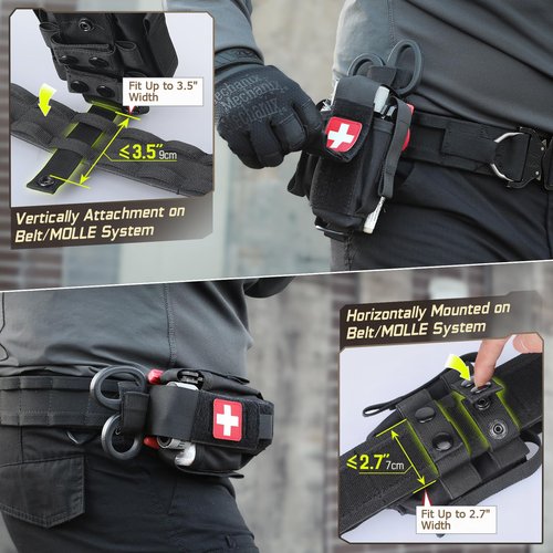 WYNEX Tourniquet Holder Pouch, Tactical TQ Belt IFAK Pouch Trauma Shears Holder Tourniquet Holster Universal EMT Medical MOLLE Attachment for Duty Belt Vest Carrier Accessories