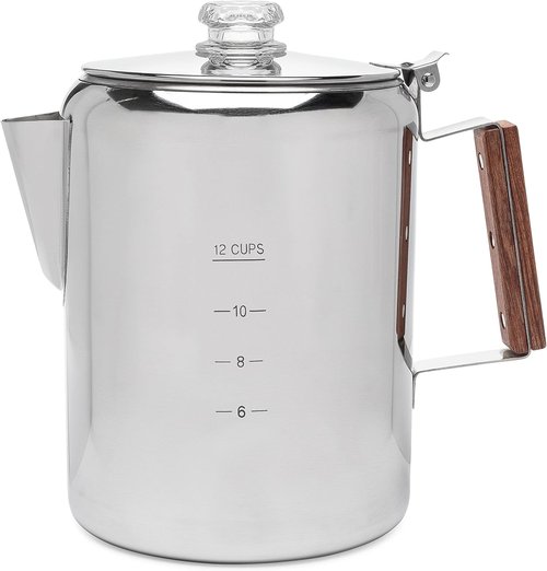 COLETTI Bozeman Percolator Coffee Pot — NO Aluminum or Plastic [9 cup]