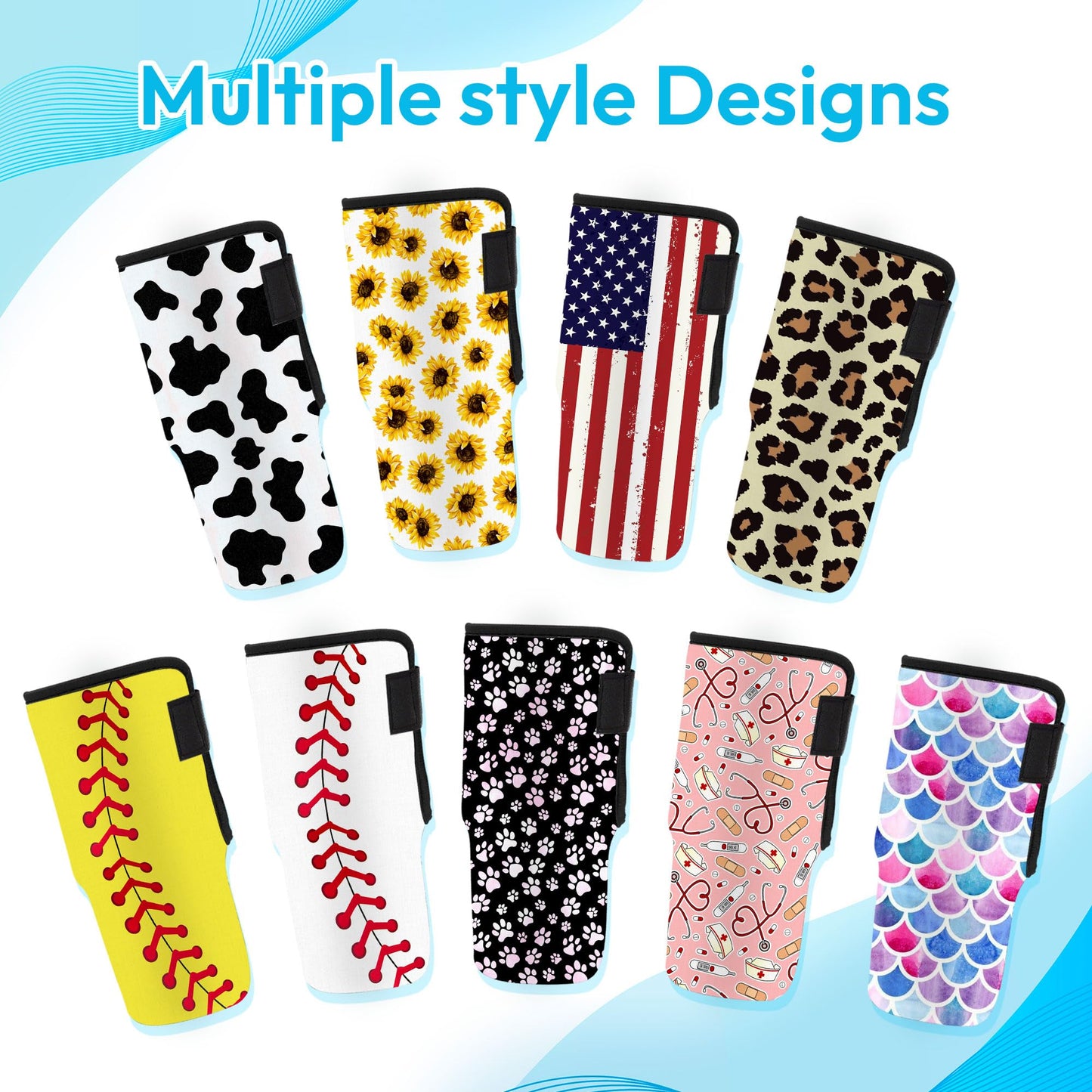 HYTURTLE Neoprene Insulator Sleeve American Flag Printed 40oz Cup With Handle, Accessories For 40oz Tumbler With Handle - 40oz Cup Protector - Easy Clean - Gifts For Patriot