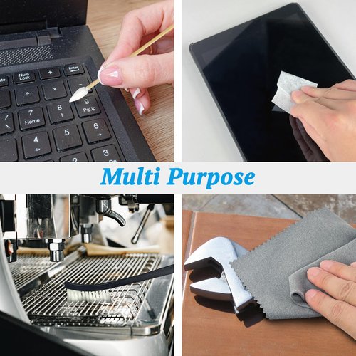 Universal Gun Cleaning Kit - 2 X 2 Inches Patches - 200 PCS 6 Inches Point Swabs - Reusable Foam Swabs / 3 Pcs Gun Cleaning Brush, and A Silicon Gun Cloth Suitable for Most Gun Firearm