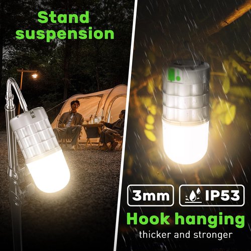 WONYO Rechargeable Lantern, 8000mAh 1320 LM Flashlight, 3 Light Modes & Stepless Dimmable, Emergency Camping/Home/Hiking/Power Outages (Warm Light)