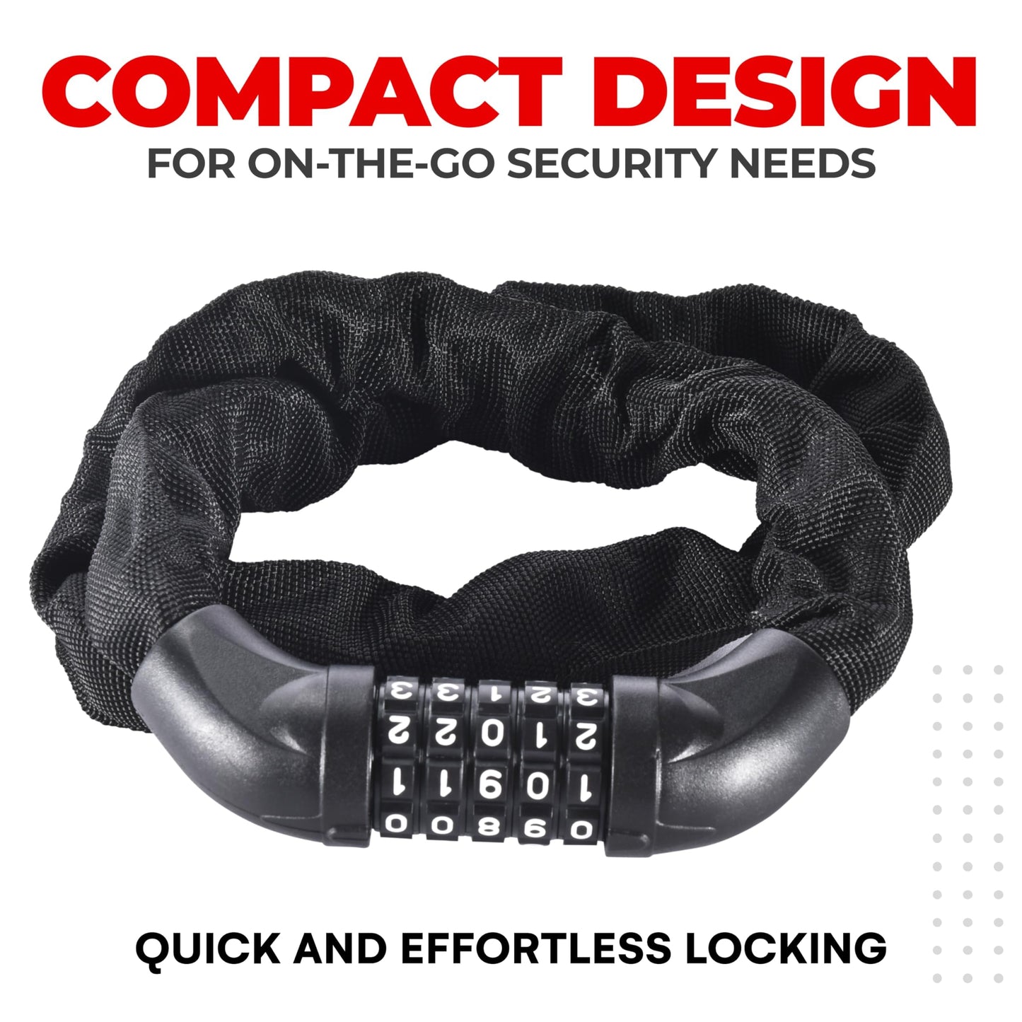 Pro-Bike Tool Bike Locks - 35.4-Inch - Heavy Duty Anti Theft Bicycle Lock - 5-Digit Code Keyless Combination - Weatherproof & Friction Proof - Universal Fit for Road, Mountain, Electric & BMX Bikes