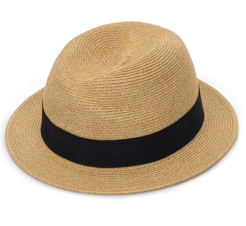 Straw Fedora-Sun-Hats for Women Men Summer Short-Brim-Trilby-Hat Packable Panama-Jazz Beach Hat(Size:M) Khaki