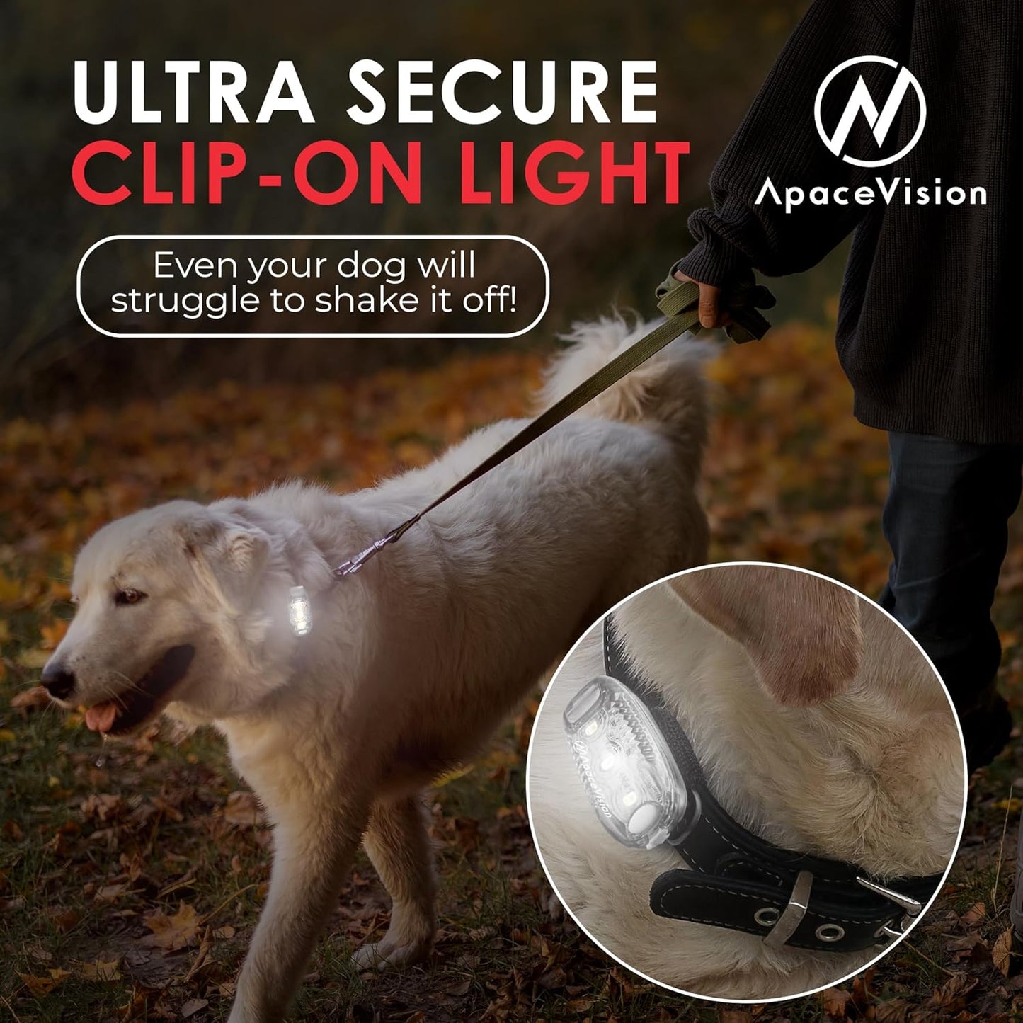 EverLightFX USB Rechargeable LED Safety Light (2 Pack) by Apace - Super Bright Bike Tail Light Works Brilliantly as Running Light for Joggers, Pets, Bicycle Strobe or Rear Clip On Lights