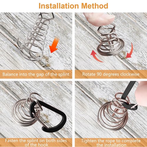 MOROBOR Black Deck Anchor Pegs, 10 PCS Windproof Aluminium Alloy Fish Bone Tent Stakes with Spring Buckle Portable Adjustable Octopus Wind Rope Anchor for Outdoor Camping(Square Top)