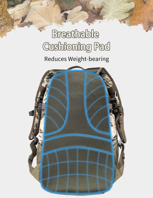 WOLFHUNT Camouflage Hunting Backpack for Men, Medium Camo Hunting Pack Hiking Day Pack for Hiking, Fishing, Shooting, 24 L,Prym1 MP